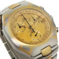 Omega Chronograph 386.1031 Stainless Steel 38mm Gold Dial Quartz #NW115 3