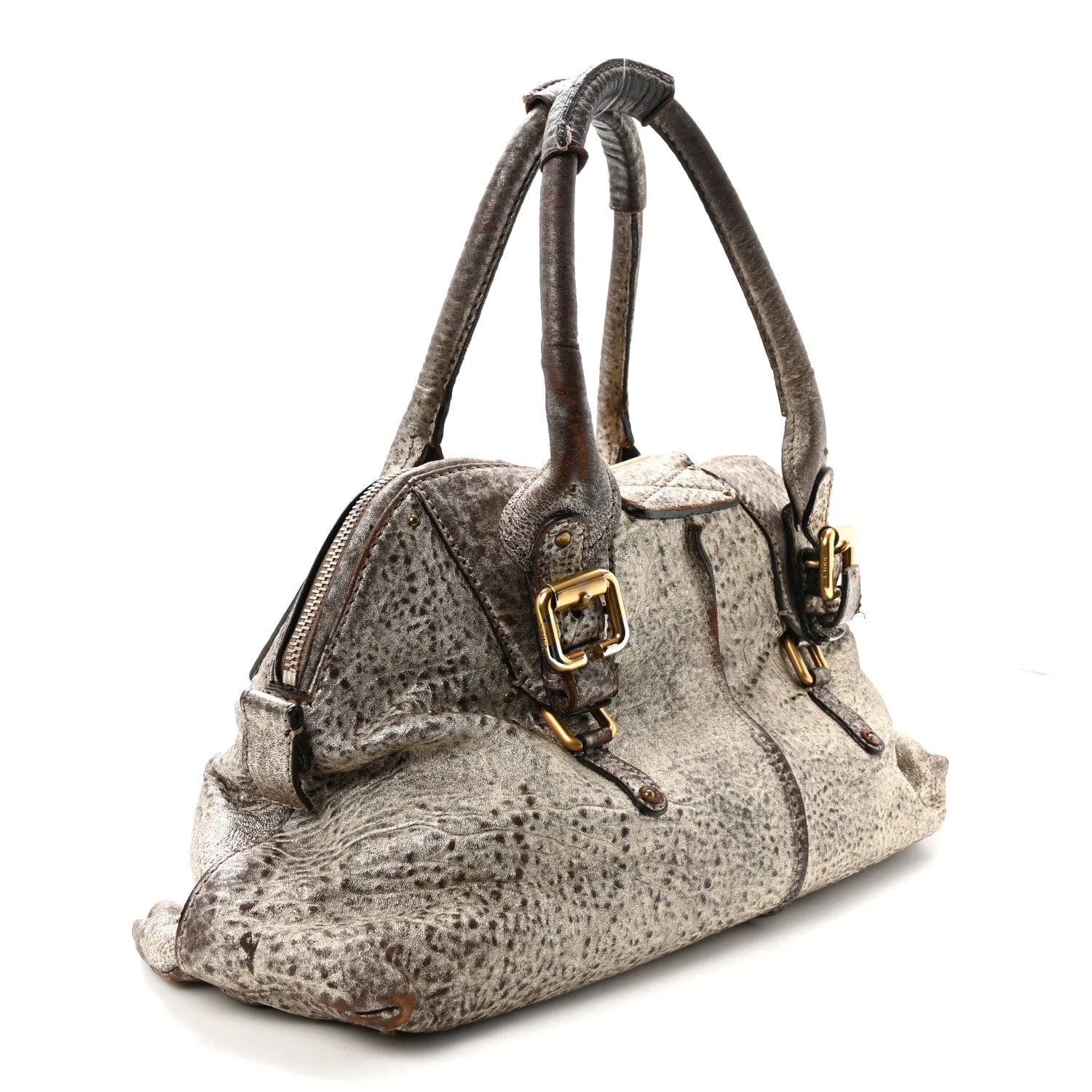 Metallic Pebbled Medium Paddington Satchel 3