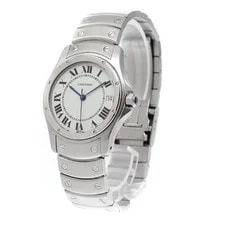 Cartier — Cartier Santos-dumont LM W20026K1 33mm SS White #C5154 — Watch — resale