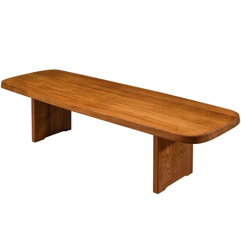 Pierre Chapo — Pierre Chapo Large 'T20B' Dining in Solid Elm 303/119.29in. — Furniture — resale