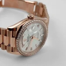 Rolex Day-Date 36 128345RBR Rose Gold Mother of Pearl Diamond Bezel 4