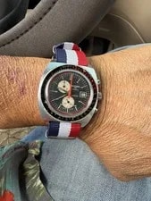1960’s Sicura Breitling Chronograph Pepsi Bezel Runs Needs Service 3