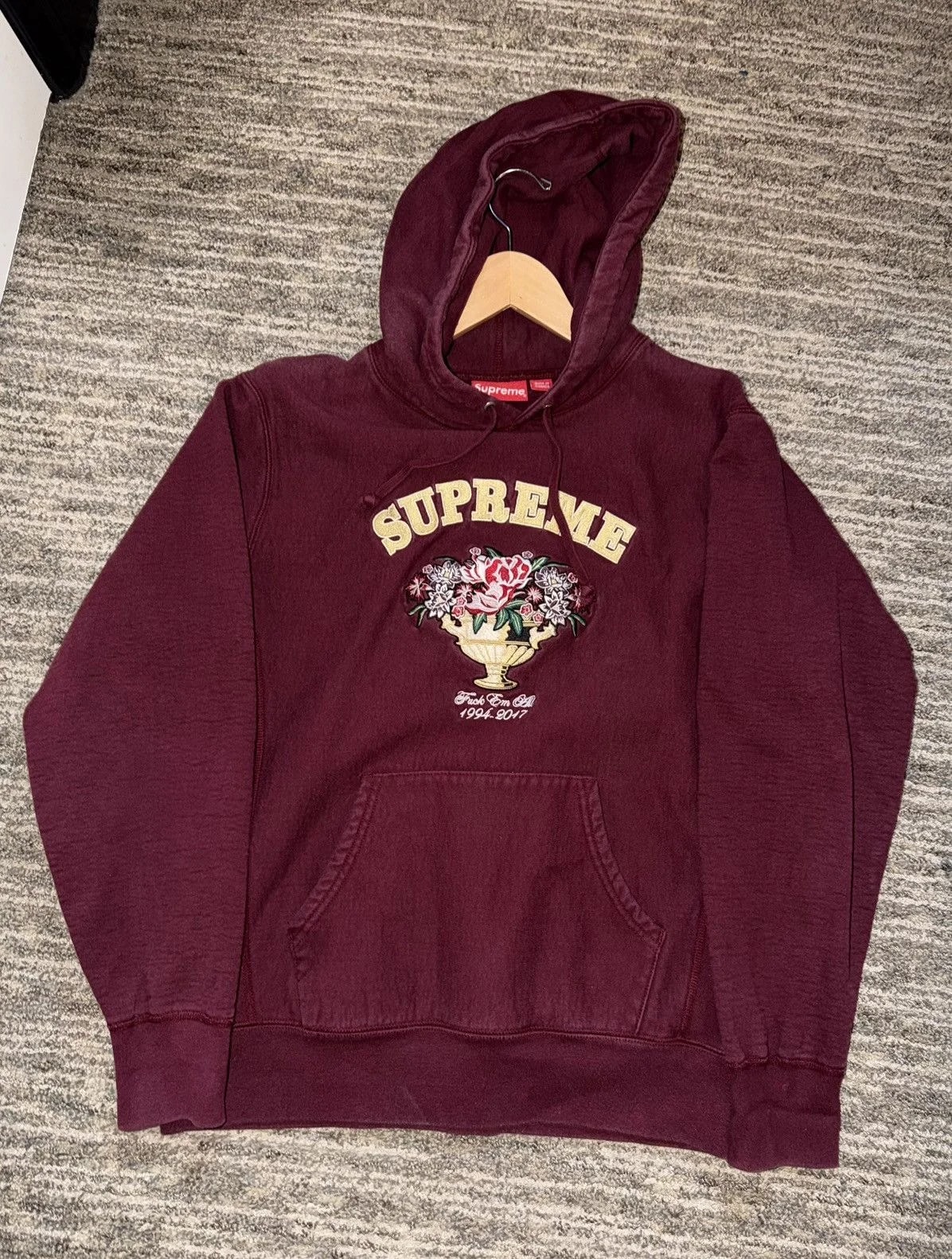 Supreme — Supreme Paisley “Fuck-Em-All” Flower Bouquet Hoodie — streetwear — resale