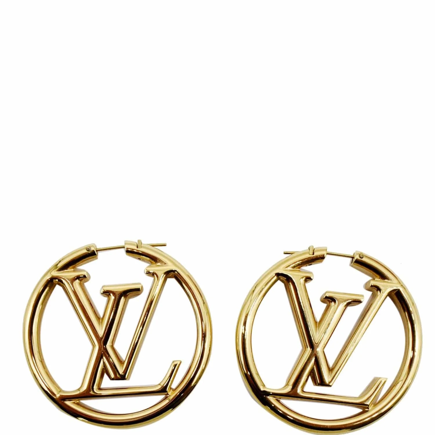 Louis Vuitton — Louis Vuitton Louise Hoop Embossed Circle Earrings — Accessory — resale