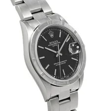 Rolex Oyster Perpetual Date 15210 34mm Stainless Steel Black #WW2005 3