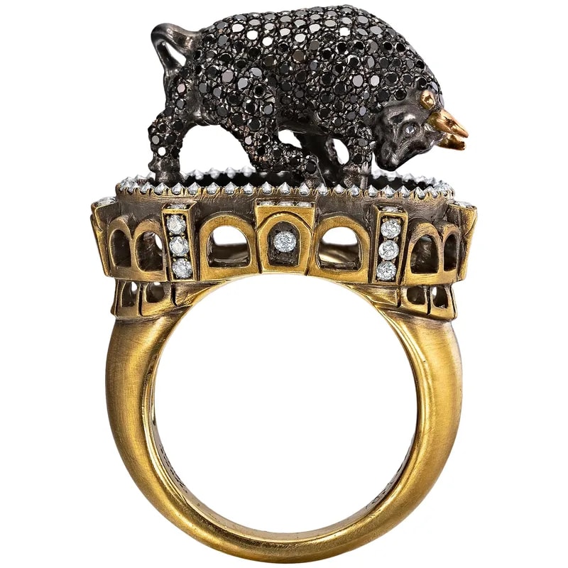 Wendy Brandes — Wendy Brandes 1.48 TCW Black Diamond Taurus Bull With Surprise Inside — Jewelry — resale