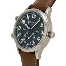 Patek Philippe Calatrava Pilot Travel Time 5524G-001 Blue White Gold #W010 3