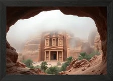 Petra Jordan Treasury Carved Framed Wall Art Poster Print Picture 3