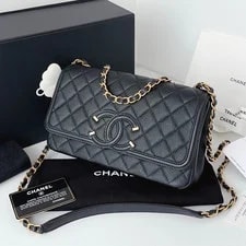 Chanel Filigree Flag Classic Flap Chain Crossbody 4
