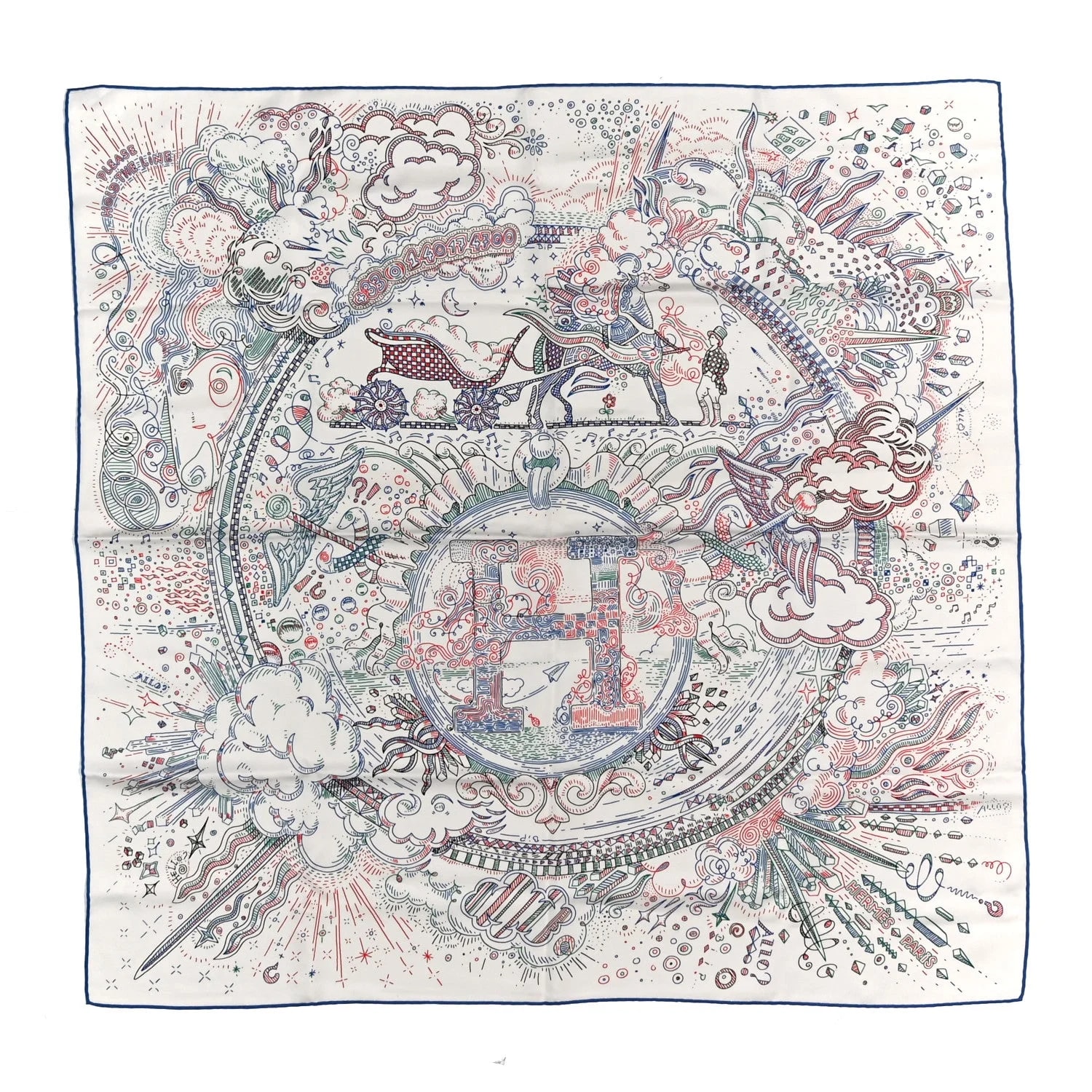 Hermès — Please Hold the Line Scarf 90 — Accessory — resale