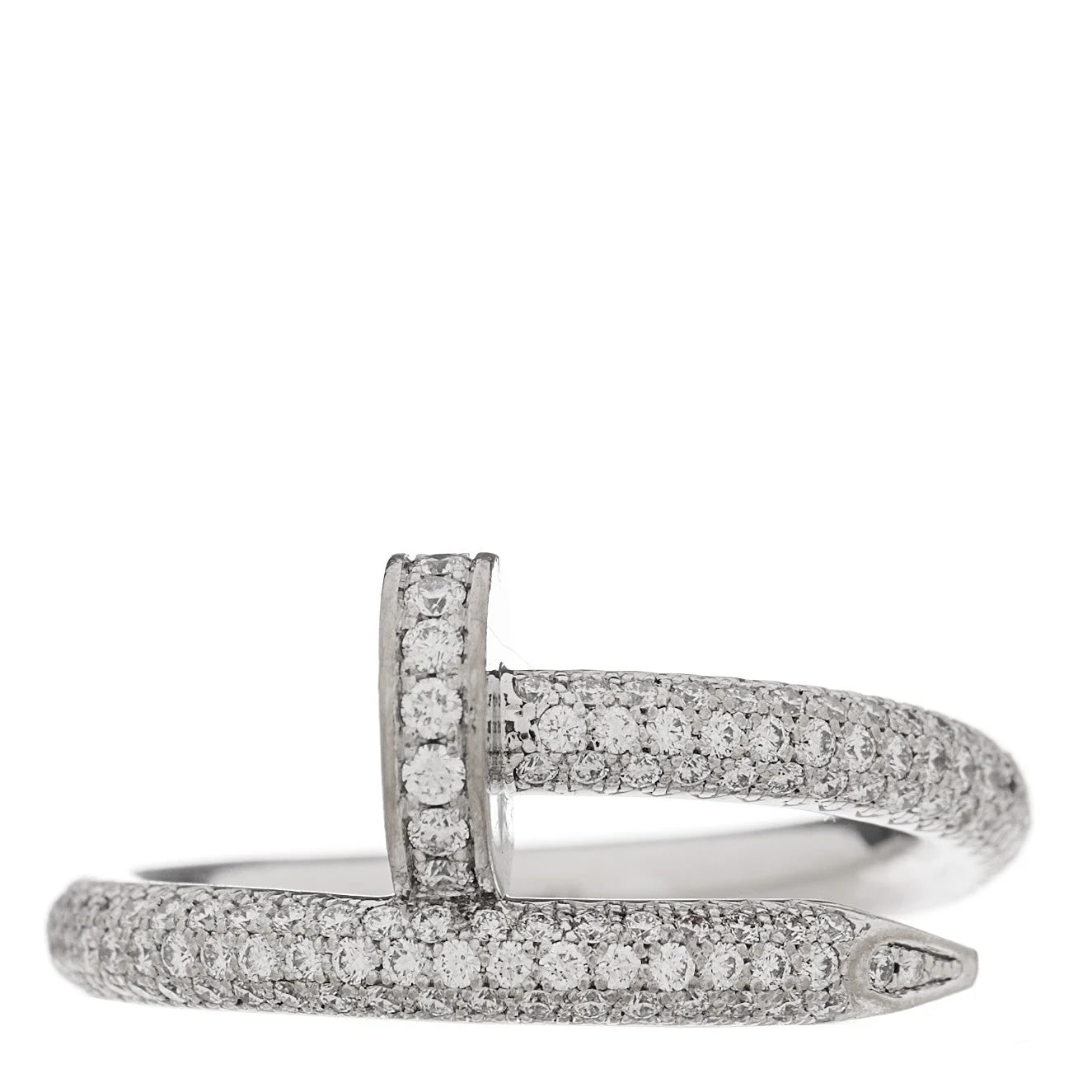 Cartier — 18K White Gold Juste Un Clou Paved 50 5.25 — Jewelry — resale