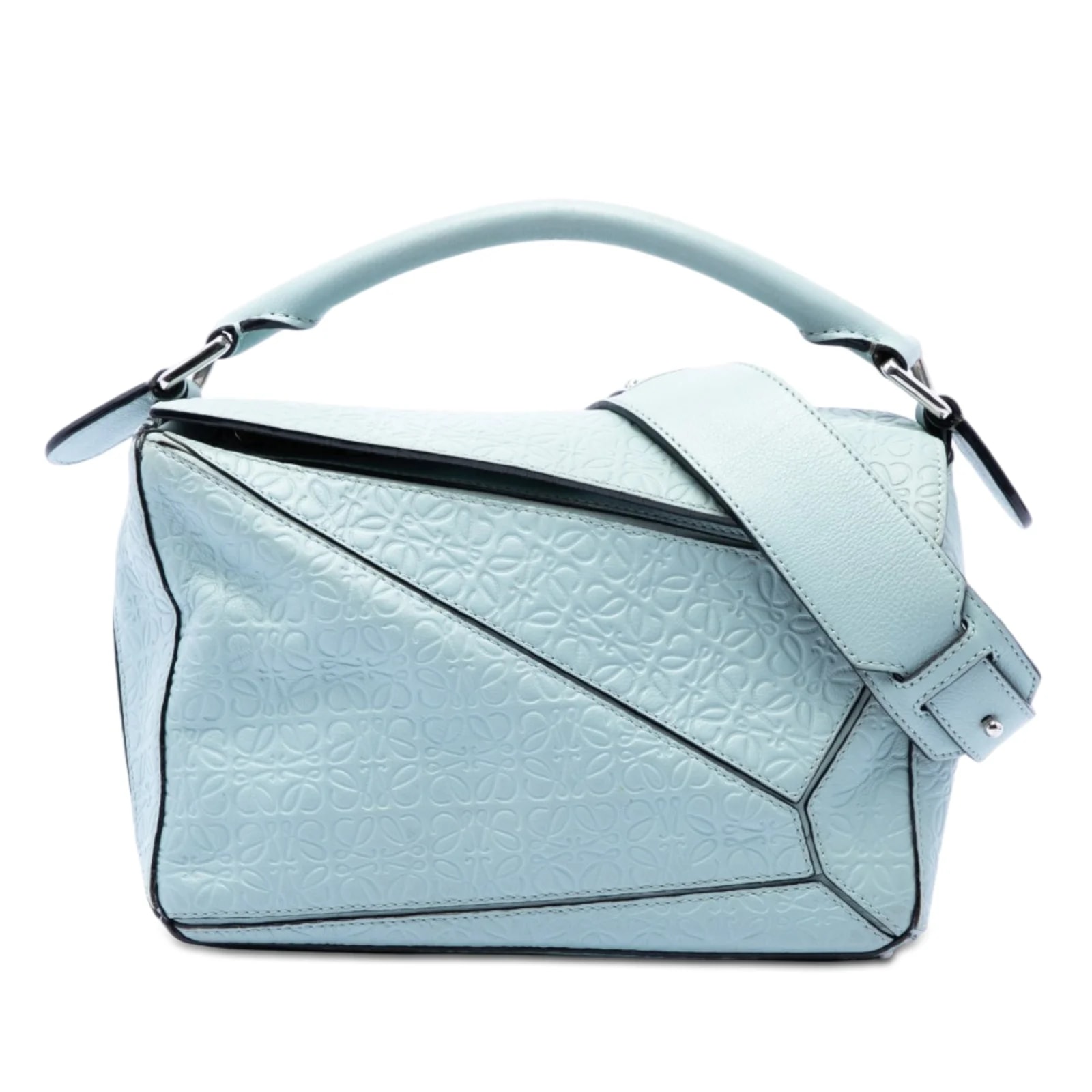 Loewe — Small Embossed Puzzle Satchel — Handbag — resale