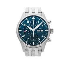 IWC — IWC Pilot's Chronograph Steel Auto 43mm Blue Dial Bracelet IW3777-17 — Watch — resale