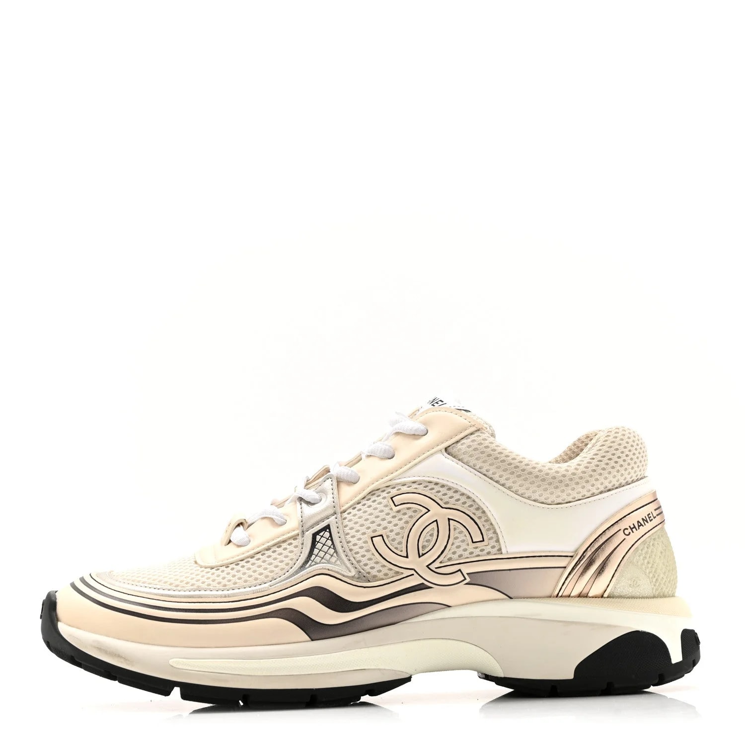 Chanel — Fabric Laminated Stretch CC 37 — Sneaker — resale