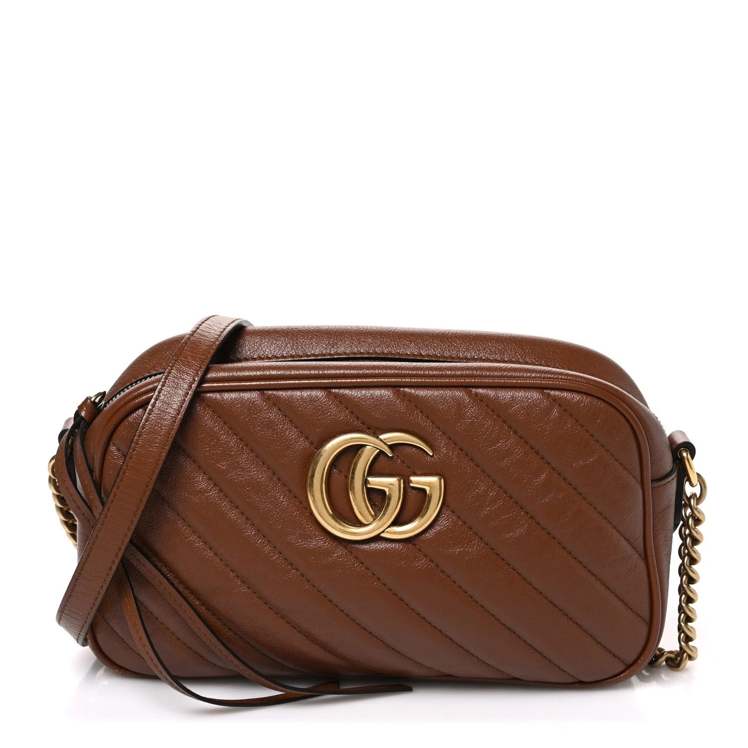 Gucci — Matelasse Diagonal Small GG Marmont Chain — Handbag — resale