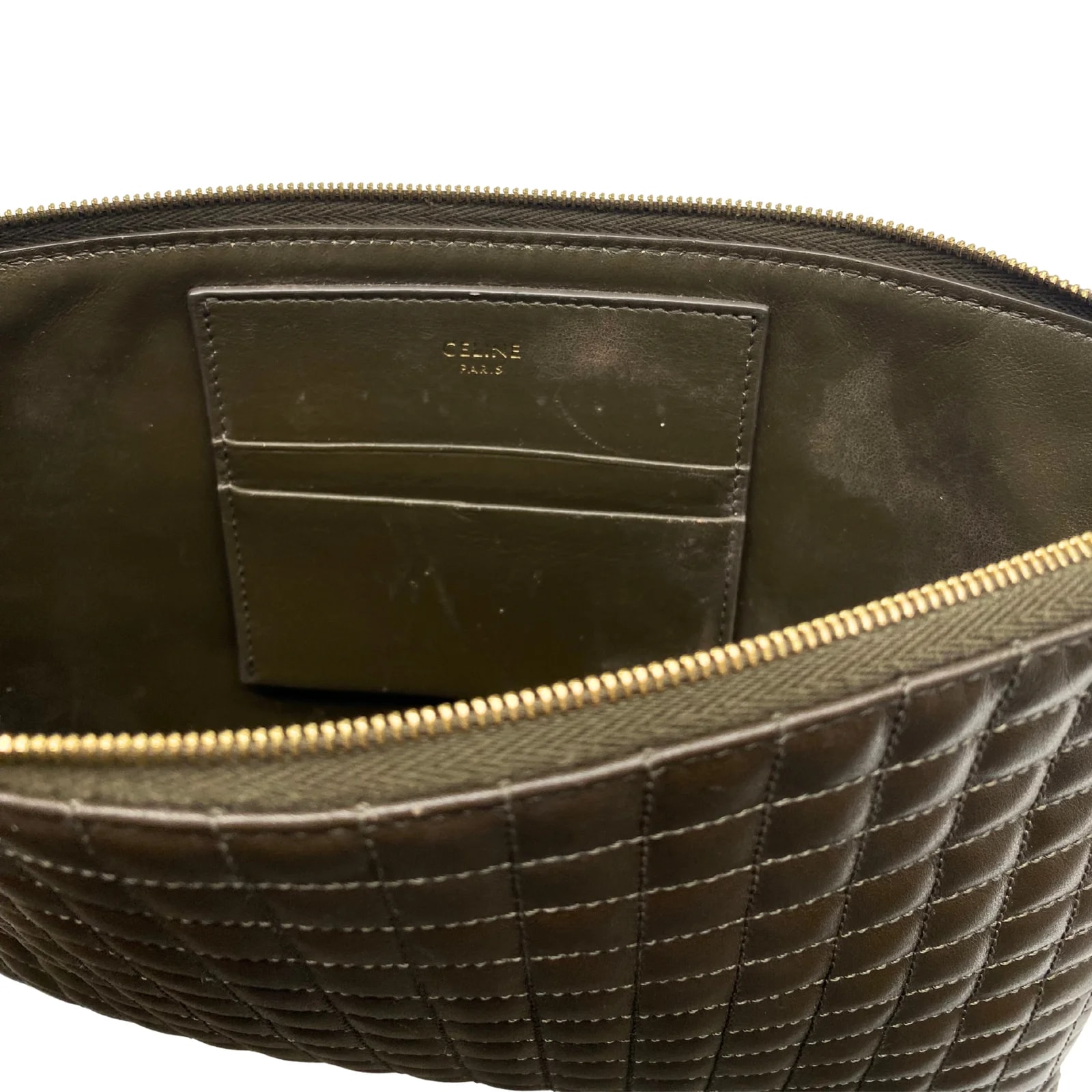 Celine Dark Burn Zipper Pouch 3