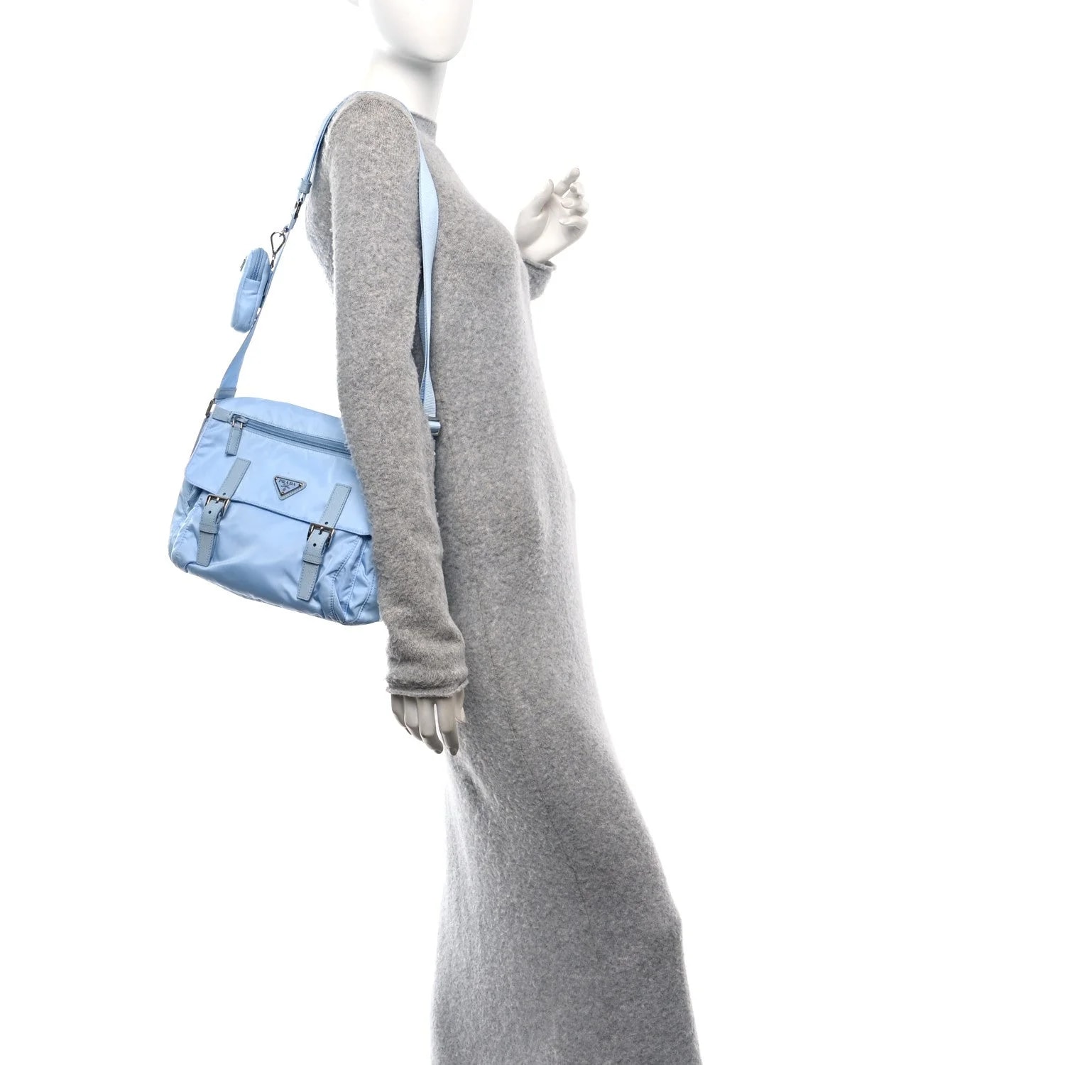 Vela Pocket Double Buckle Messenger Celeste 2