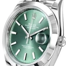 Rolex Datejust 41 41MM Green Index Hour Markers Dial Stainless Steel 3
