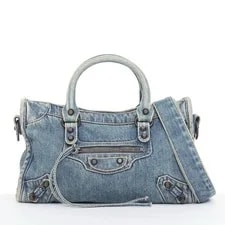 Balenciaga — Balenciaga le City Small Washed Studded Top Handle — Handbag — resale