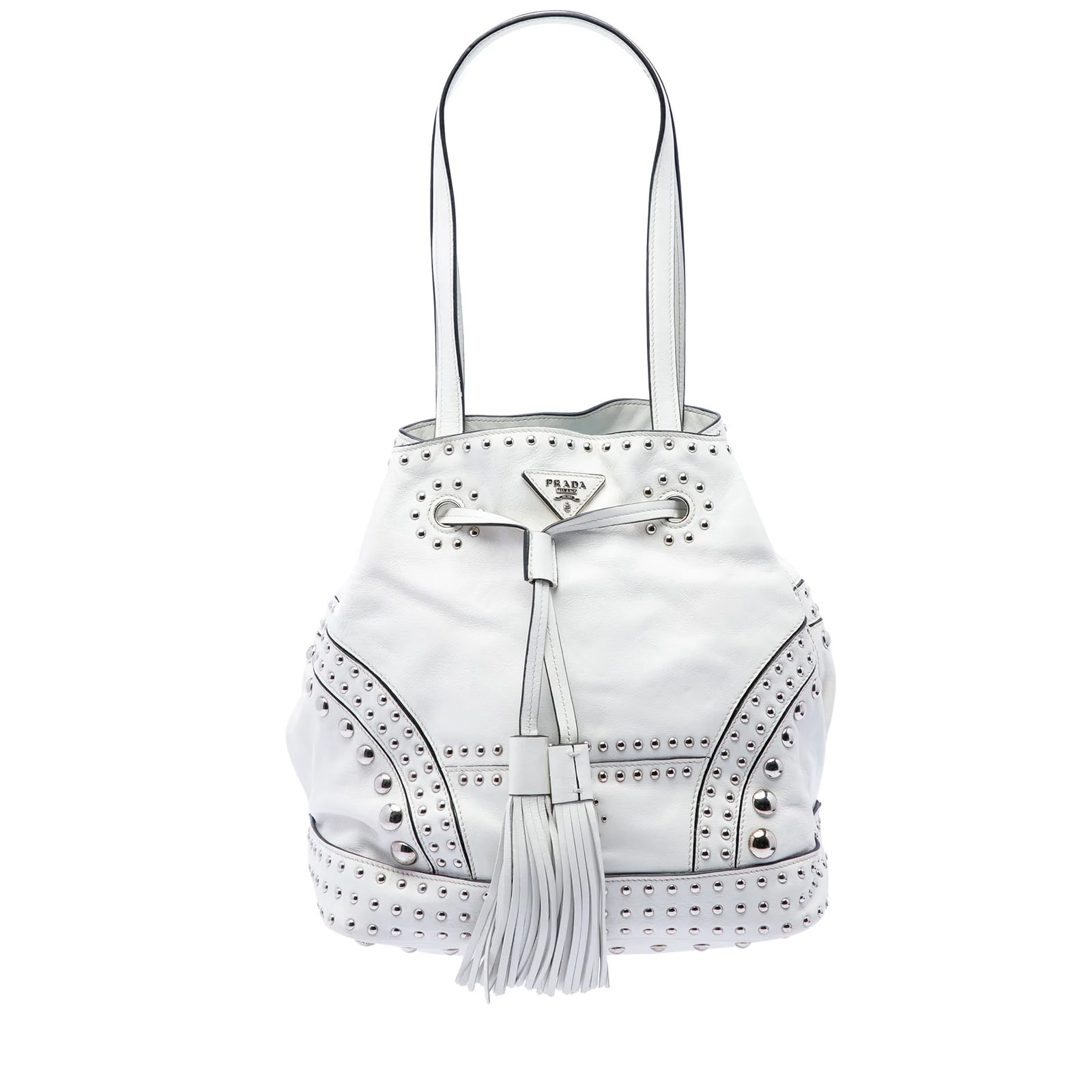 Prada — Soft Calf Studded Bucket — Handbag — resale