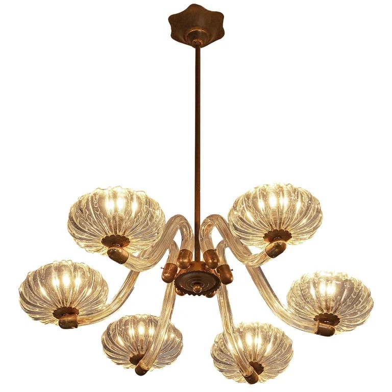 Italian Art Deco Murano With Star Ceiling Accent — lighting — resale