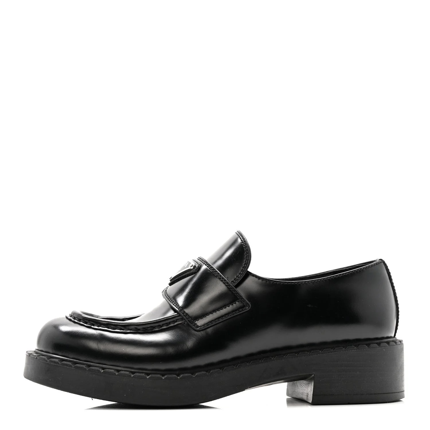 Prada — Vernice Metal Triangle Logo 50mm — Designer Shoe — resale