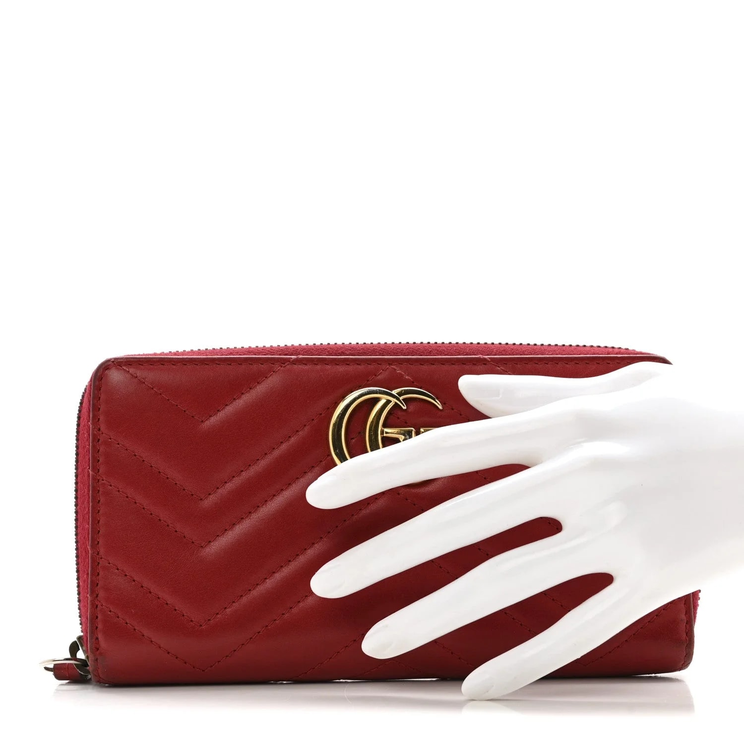 Matelasse GG Marmont Zip Around Wallet Hibiscus 2