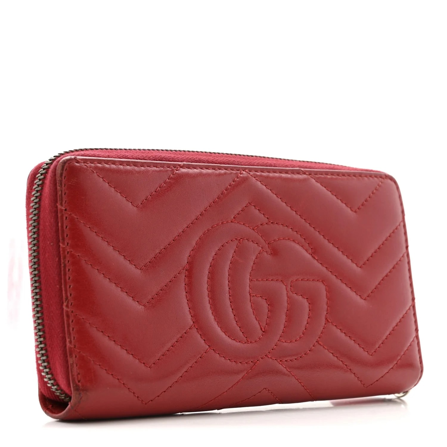 Matelasse GG Marmont Zip Around Wallet Hibiscus 3