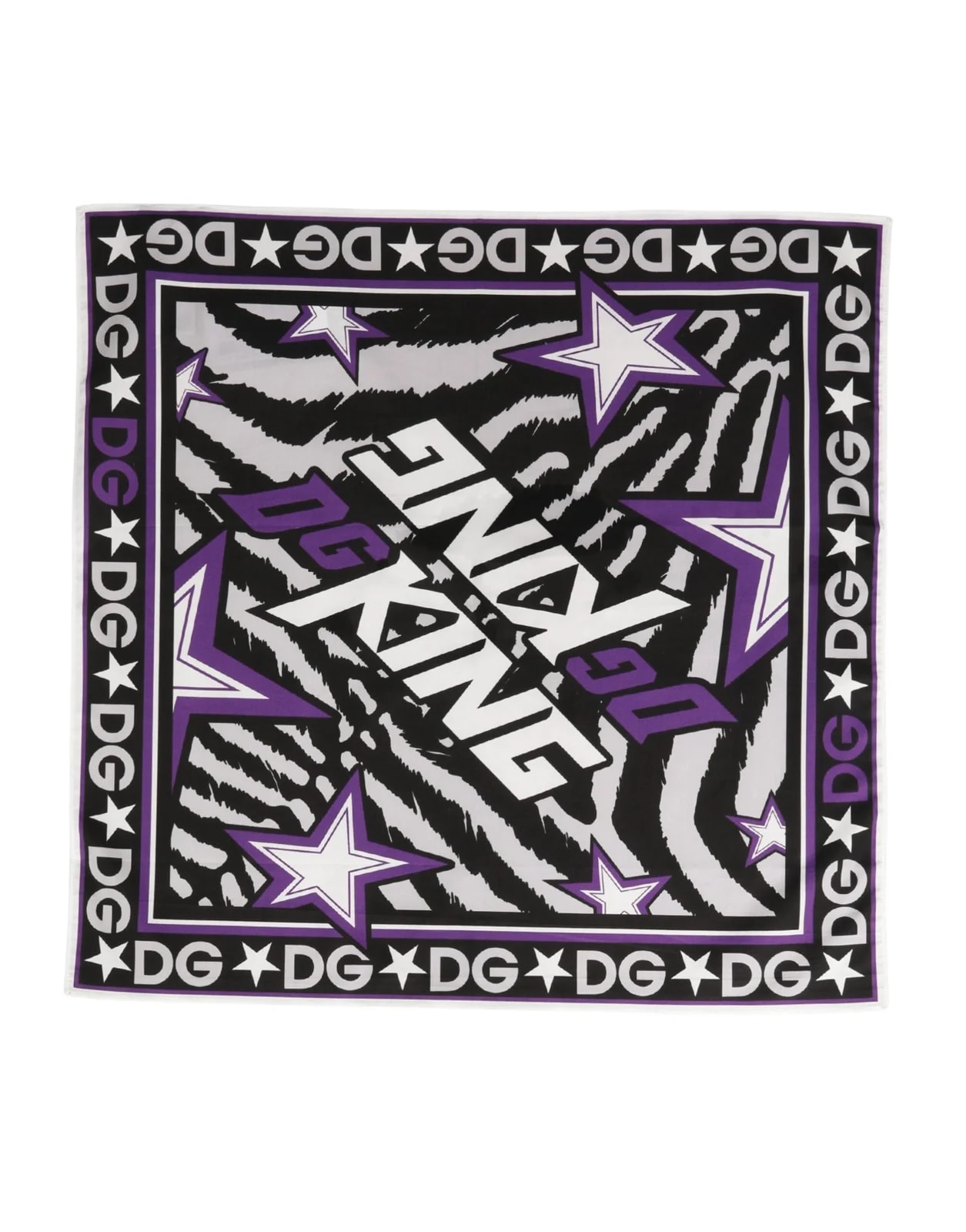 Dolce & Gabbana — Dolce & Gabbana DG King Cotton Foulard 51cm X 49.5cm Scarf — Accessory — resale