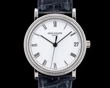 Patek Philippe — Patek Philippe 3802/200G-001 3802/200G Calatrava 18K White Gold White Dial — Watch — resale