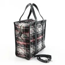 Balenciaga Bazar Convertible Lambswool Embroidered Tartan 2