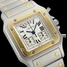 Cartier — Cartier Santos Galbee Chronograph LM W20042C4 Quartz #SU077 — Watch — resale