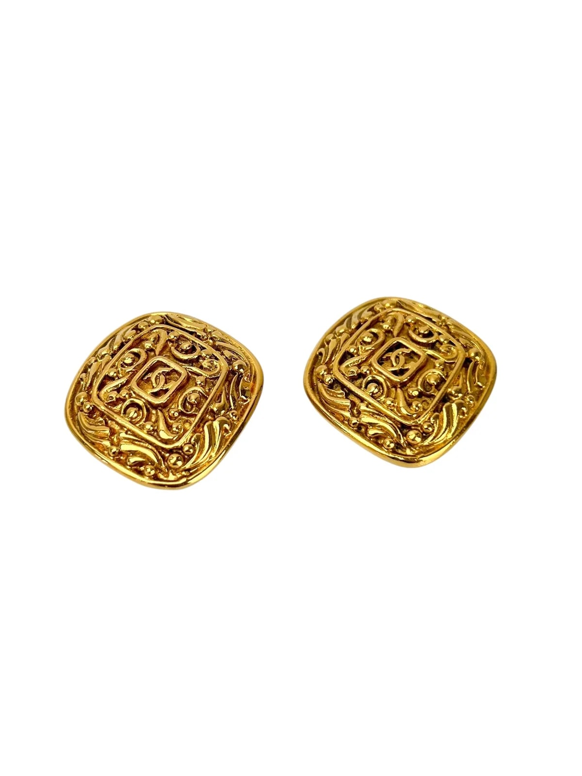 Chanel Filigree Clip on Earrings 2