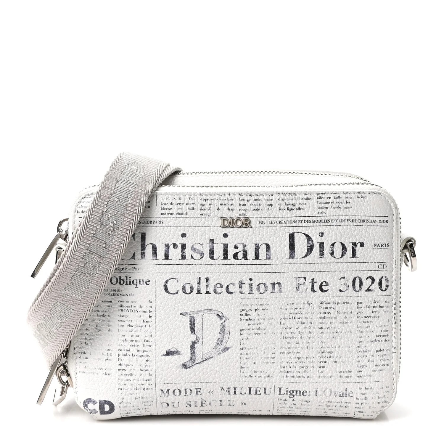 Dior — X Daniel Arsham Grained Newspaper Messenger — Handbag — resale