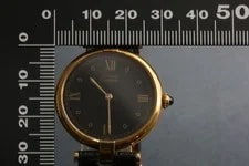 Must de Cartier Vermeil 590003 Black Dial Quartz Woman's Japan 4
