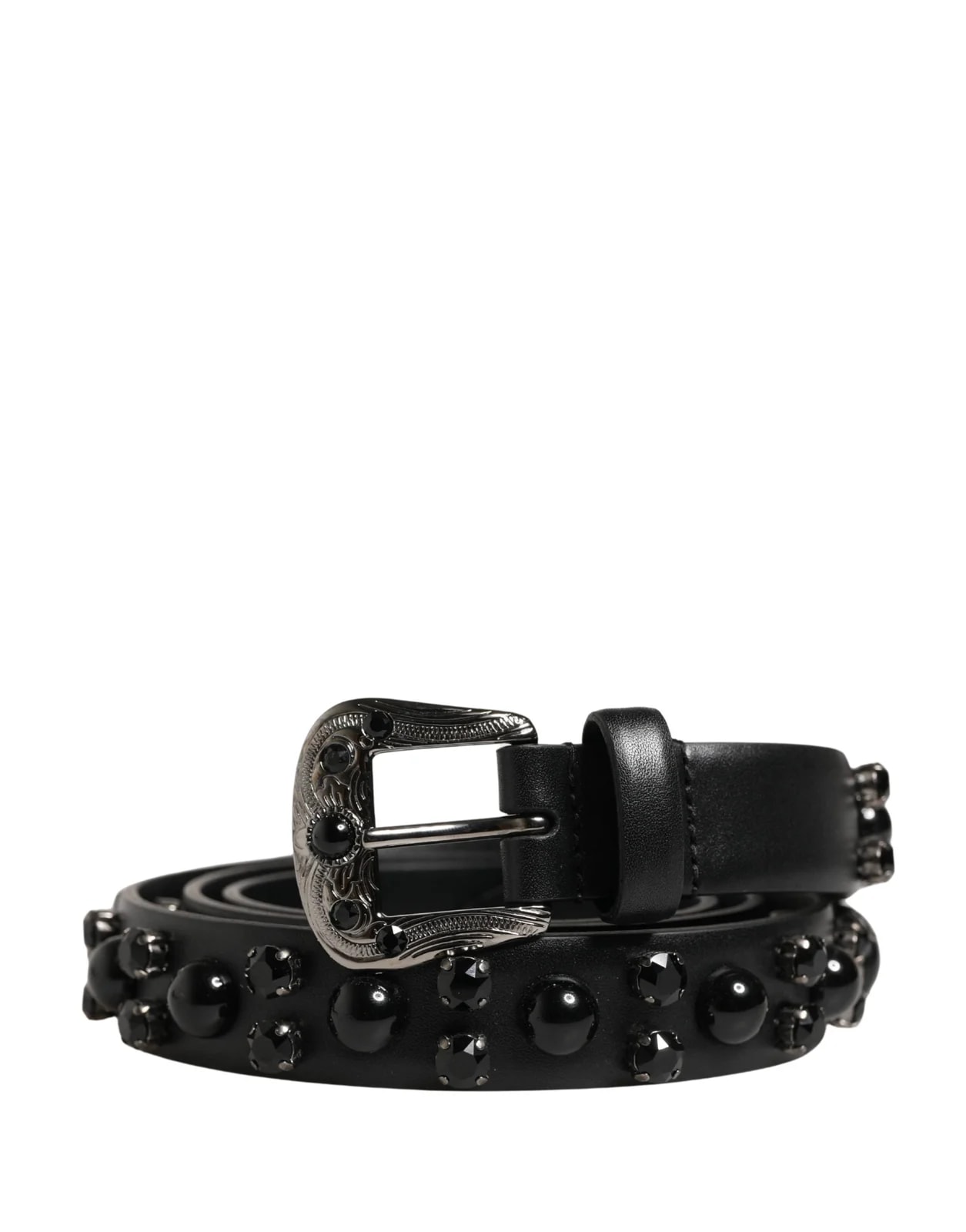 Dolce & Gabbana — Dolce & Gabbana Calf Embellished Metal Buckle Belt — Accessory — resale
