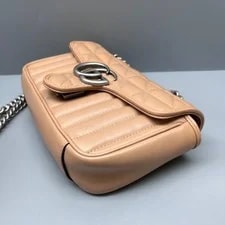 Gucci GG Marmont Small Crossbody Quilted Thick Chain 4