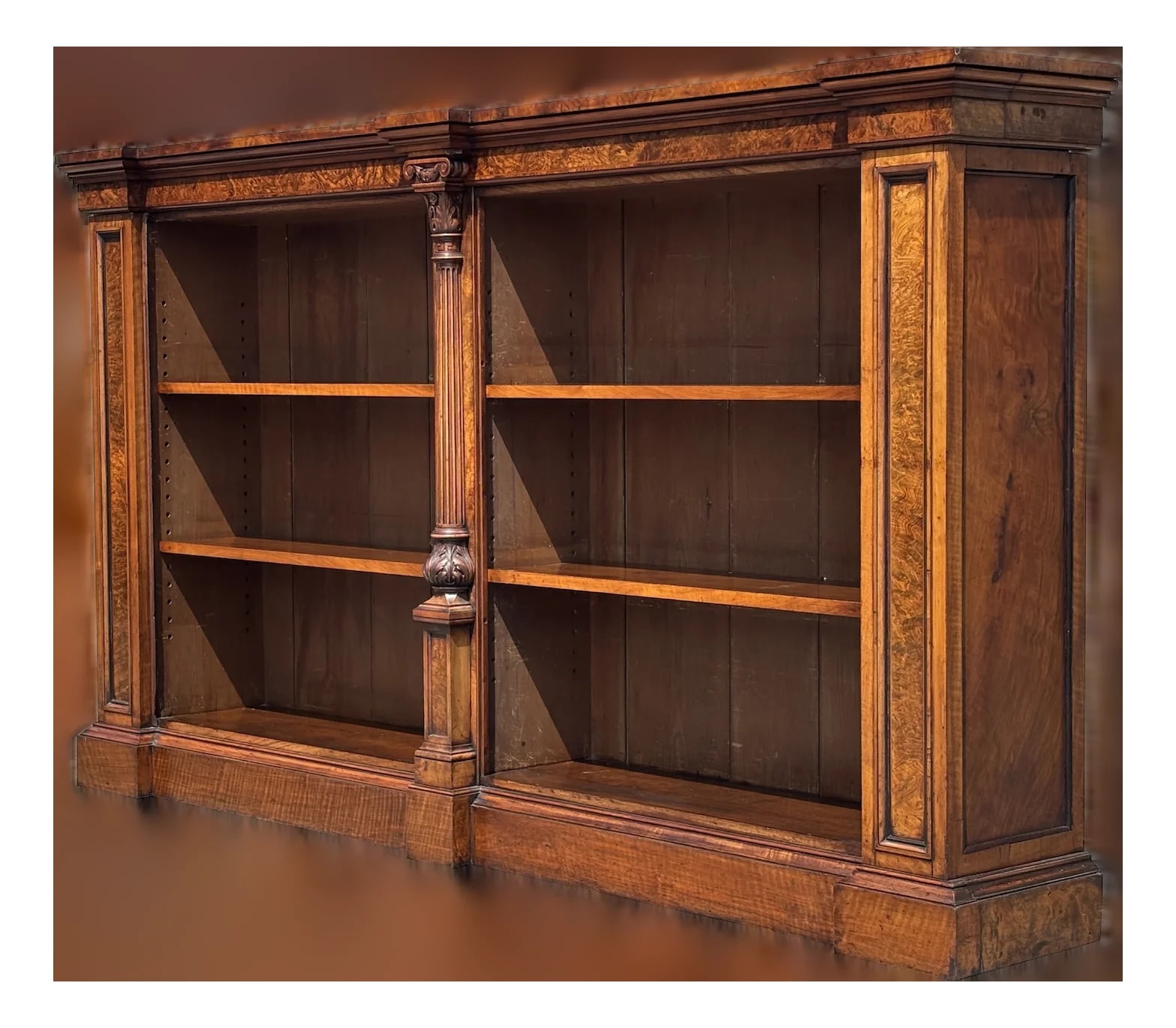 Antique William IV Burr Bookcase, 1840 — Furniture — resale