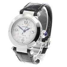Cartier Pasha DE WSPA0012 35mm SS Silver Dial Leather Strap #C324 2