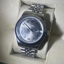 Rolex Datejust 41mm Gray/Green Roman Dial Fluted Bezel Jubilee Date W/ Box 2