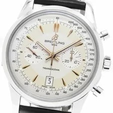 Breitling — Breitling Transocean AB0154 Automatic 43mm Box Papers Beige Chronograph — Watch — resale