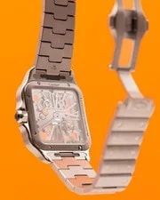 Cartier Santos de 39.8mm WHSA0026 Skeleton Blue 2023 3
