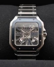 Cartier Santos de 39.8mm WHSA0026 Skeleton Blue 2023 4
