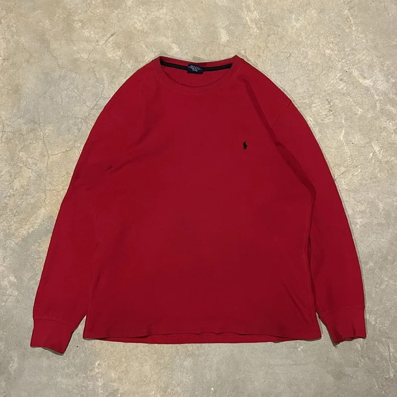 Vintage Polo Ralph Lauren Pony Waffle Knit Thermal Shirt — streetwear — resale