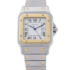 Cartier — Cartier Santos Carre LM 41mm 29mm Stainless Steel/18KYG White Dial 2961 — Watch — resale