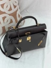 Auth Hermès Kelly 32 Sellier Crossbody Dark 3