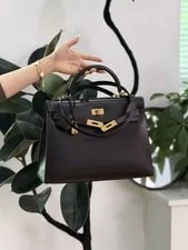 Auth Hermès Kelly 32 Sellier Crossbody Dark 4