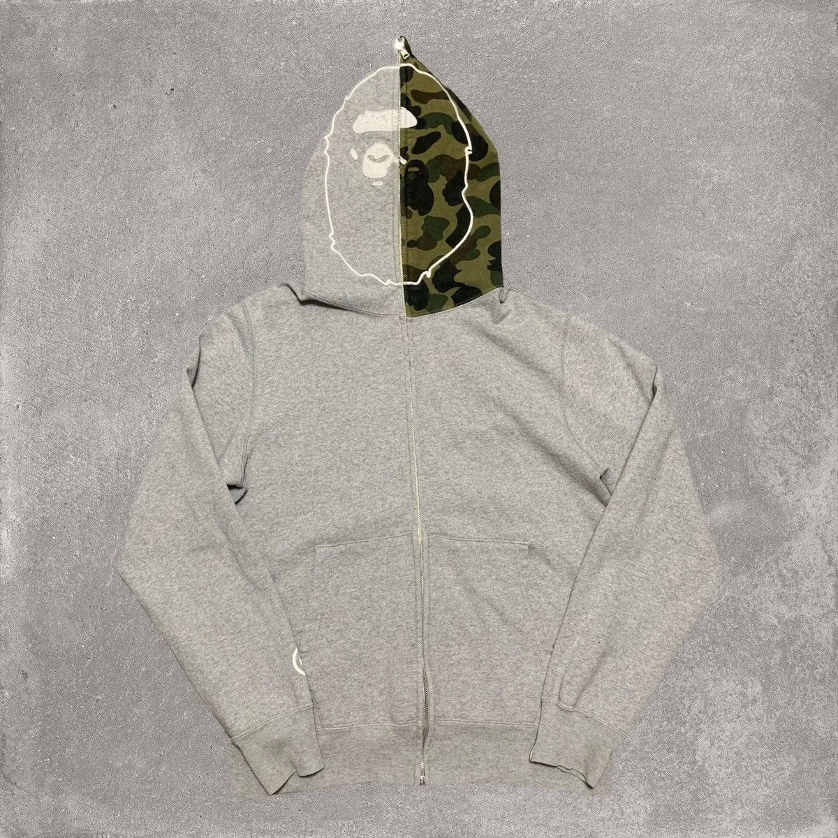 BAPE — Bape Large Shark Ape Full Zip Hoodie Camo — streetwear — resale