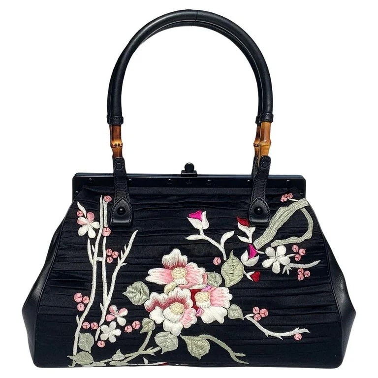Gucci, Tom Ford for Gucci — Iconic Tom Ford X Gucci Campaign Asian Flowers Embroidery Bag — Designer Shoe — resale