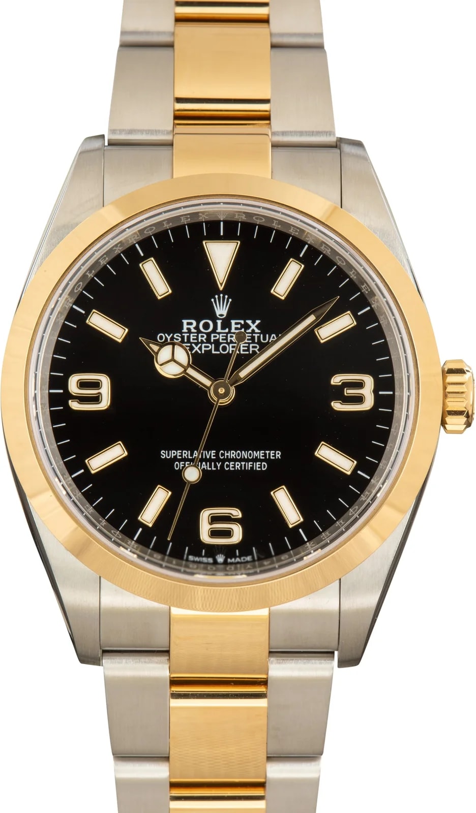 Rolex — Stainless Steel & 18k Yellow Gold Rolex Explorer 36 124273 Black Dial — Watch — resale